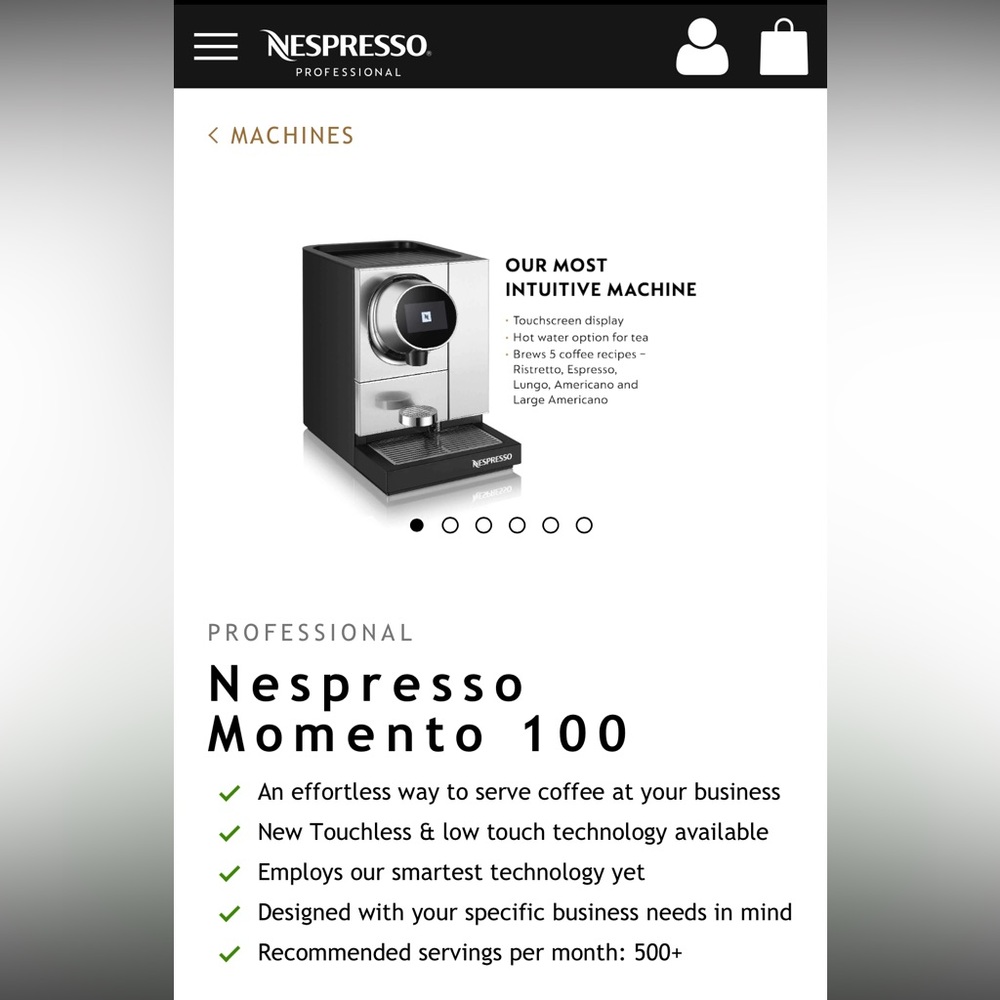 Nespresso Momento 100 machine. Like new.